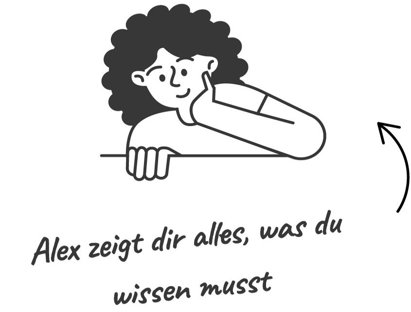 Am Foto ist der Avatar Alex zu sehen. Alex führt durch das Spiel fit2invest.
